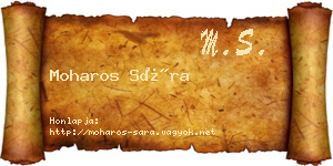 Moharos Sára névjegykártya